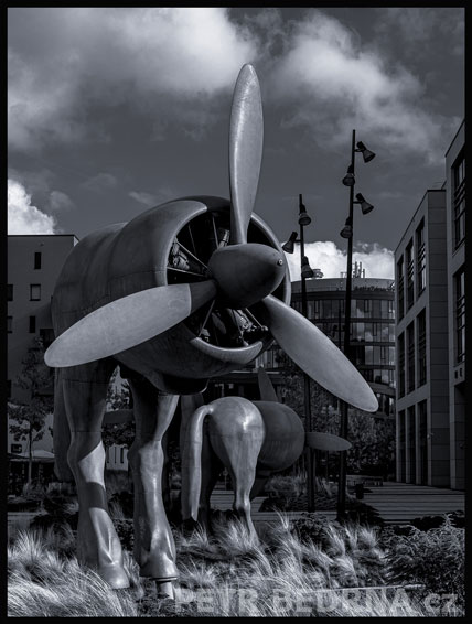 David Černý, Pegasové, Praha - Walterovo náměstí, sochy, street foto, mraky