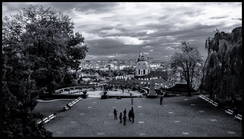 Plečnikova vyhlídka, kostel sv. Mikuléše, Pražský hrad, Praha