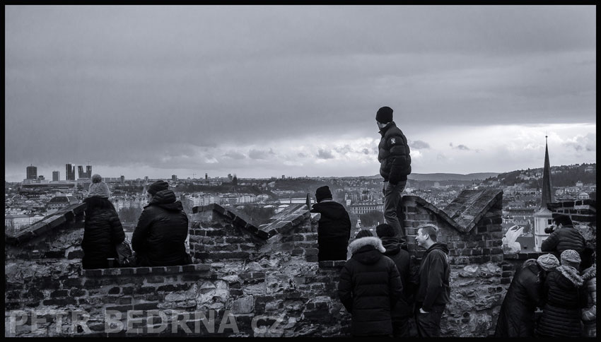 Vyhlídka Na Opyši u Pražského hradu, Praha, Pražský hrad, street foto, obloha, obzor, Česko