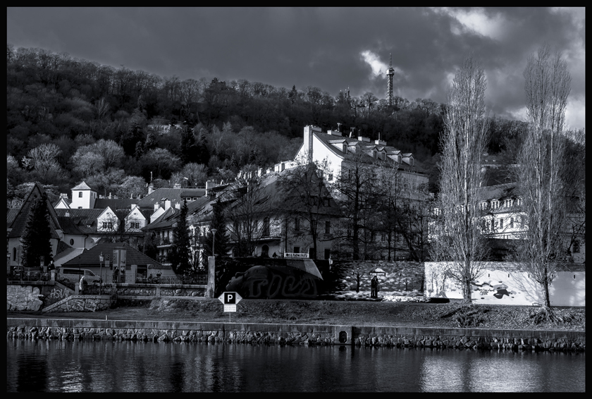 Malostranské nábřeží, Petřínská rozhledna, Praha, Petřín