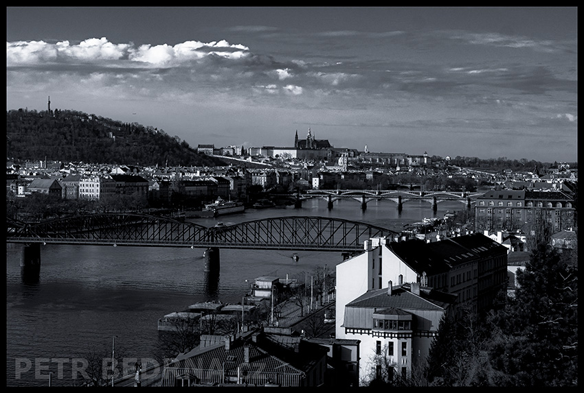 Vyšehradský železniční most, Praha, Výtoň, Pražský hrad, Petřínská rozhledna